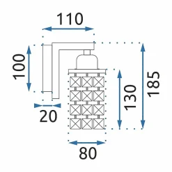 APPLIQUE MURALE APP543-1W GREY