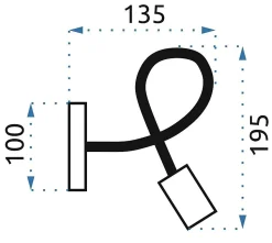 APPLIQUE MURALE APP516-1W PARADISE BLACK