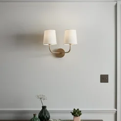 Applique murale Arrioph 2 lampes E14 IP20 or et