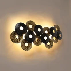 Applique murale Art Déco orientale or antique 3 lumières - Balla