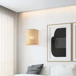 Applique murale Ascot E27 20 x 16 x 12 cm blanc aspect rotin lux.pro