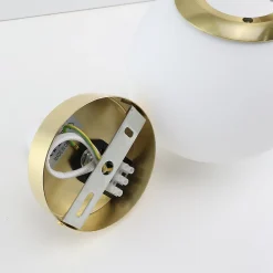 Applique murale au design nordique avec boule de cristal en aluminium doré LUNAR - Douille de lampe E27 G45.