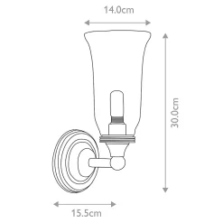 Applique murale Austen 1 lumière - Chrome poli