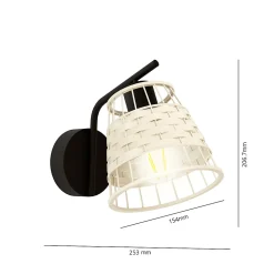 Applique murale Bambou Umston Dunalux IP20 E27 40W Ø15,4 x H.19,3cm