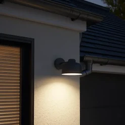 Applique murale Batley LED intégrée 800lm 15.5W IP44 GoodHome gris anthracite