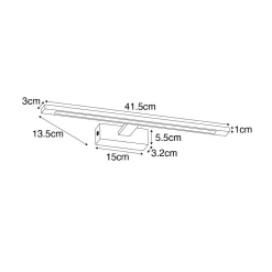 Applique murale blanche 41,5 cm avec LED IP44 - Jerre