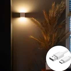 Applique murale blanche avec LED et variateur tactile rechargeable - Joris