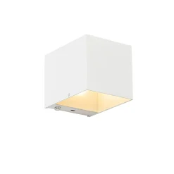 Applique murale blanche avec LED et variateur tactile rechargeable - Joris