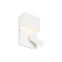 Applique murale blanche avec LED, USB et liseuse avec interrupteur - Robin