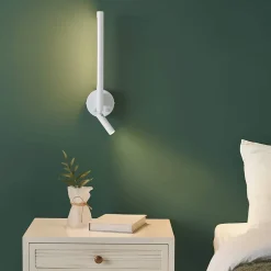 Applique murale blanche avec liseuse LED orientable - Noxea