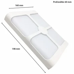 Applique Murale Blanche Rectangulaire IP44 LED 4 Faisceaux 18W - Blanc Neutre 4000K - 5500K - SILAMP