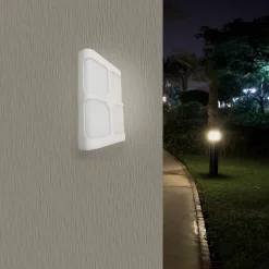 Applique Murale Blanche Rectangulaire IP44 LED 4 Faisceaux 18W - Blanc Neutre 4000K - 5500K - SILAMP