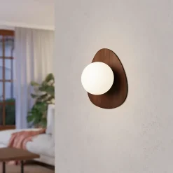 Applique murale bois foncé G9 Ø20cm Eglo, Castrovido
