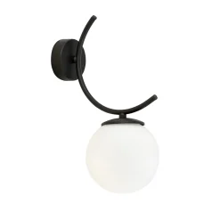 Applique murale BOSTON K1 BLACK/OPAL, Emibig Lighting, Fabriqué en EU