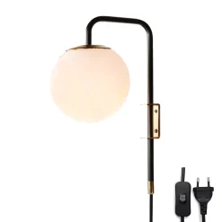 Applique murale Boule avec câble et prise CRISTINA - E27 pour la maison.