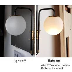 Applique murale Boule avec câble et prise CRISTINA - E27 pour la maison.