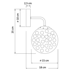 Applique murale boule de verre texturé - Winoa