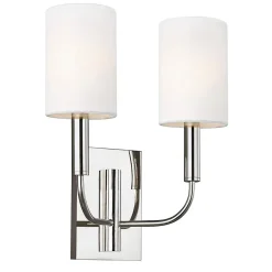 Applique murale Brianna 2 lumières - Nickel poli