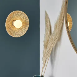 Applique murale Calanques E27 IP20 ⌀31,5cm rotin Corep