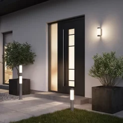 Applique murale Callisto taille S LED intégrée 800lm 13.5W IP44 GoodHome gris anthracite