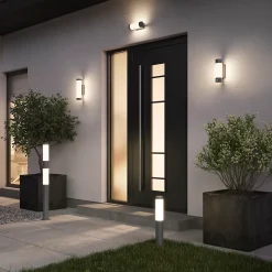 Applique murale Callisto taille S LED intégrée 800lm 13.5W IP44 GoodHome gris anthracite