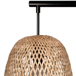 Applique murale Calume E14 28W ⌀24xL.188xH.31cm métal noir et fibre naturelle GoodHome