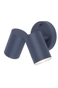 Applique murale Candiac LED intégrée 2 têtes 760lm 8.6W IP44 GoodHome gris anthracite