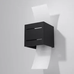 Applique Murale Carré Noir avec Plaque en Verre pour Ampoule G9 - SILUMEN - Noir