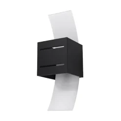 Applique Murale Carré Noir avec Plaque en Verre pour Ampoule G9 - SILUMEN - Noir