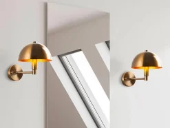 Applique murale champignon en métal effet laiton - H. 24 x D. 20 cm - ELDO