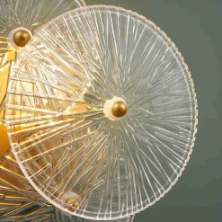 Applique murale chic métal doré brillant et verre - Emilia