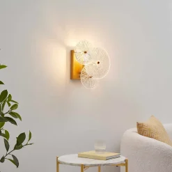Applique murale chic métal doré brillant et verre - Emilia