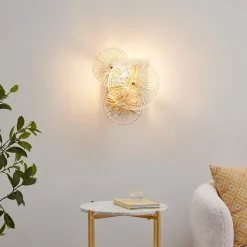 Applique murale chic métal doré brillant et verre - Emilia