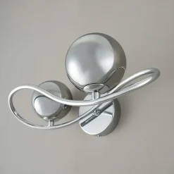 Applique murale chromée design double verre fumé - Novale
