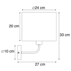 Applique murale classique abat-jour en tissu blanc doré - Cas