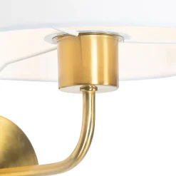 Applique murale classique abat-jour en tissu blanc doré - Cas