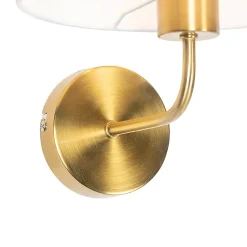 Applique murale classique abat-jour en tissu blanc doré - Cas