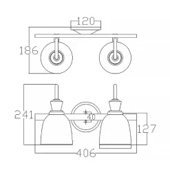 Applique murale Cora 2 lumières