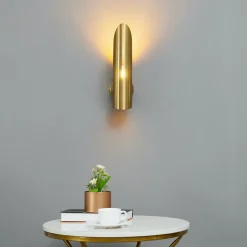 Applique murale cylindre doré lumière indirecte - Tingo