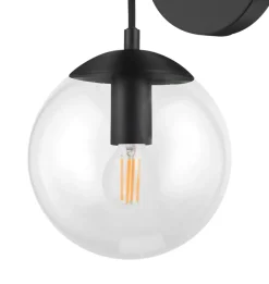 Applique murale Dacite E14 10W L.15xH.29xP.18cm noir GoodHome