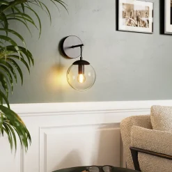 Applique murale Dacite E14 10W L.15xH.29xP.18cm noir GoodHome