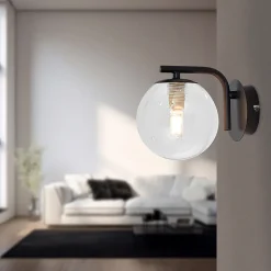 Applique murale décorative 1xG9 10W IP20 - Transparent et Noir