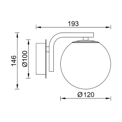 Applique murale décorative 1xG9 10W IP20 - Transparent et Noir