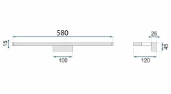 APPLIQUE MURALE DE SALLE DE BAIN APP369-1W CHROME