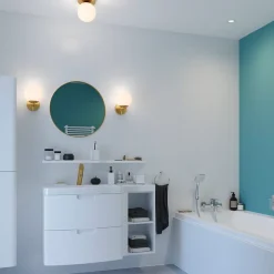 Applique murale de salle de bain Dorres E14 40W IP44 GoodHome or