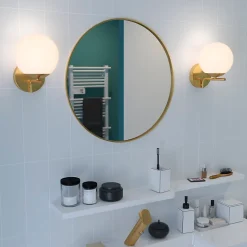 Applique murale de salle de bain Dorres E14 40W IP44 GoodHome or