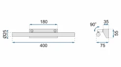 APPLIQUE MURALE DE SALLE DE BAIN APP361-1W CHROME