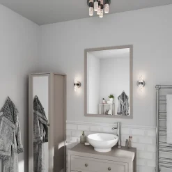 Applique murale de salle de bain Myvat LED intégrée 400lm 5.5W IP44 blanc neutre GoodHome argent