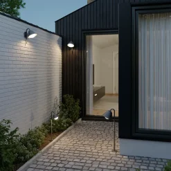 Applique murale Denar LED intégrée 700lm 12W IP44 GoodHome gris anthracite