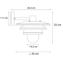 Applique murale design extérieure noire IP44 - Morty